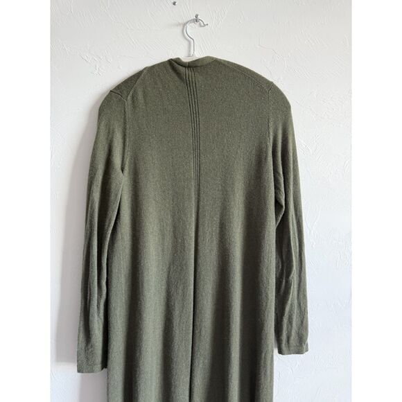 Theory 100% Soft Cashmere Long Cardigan in Olive Medium - Picture 11 of 12